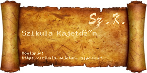 Szikula Kajetán névjegykártya